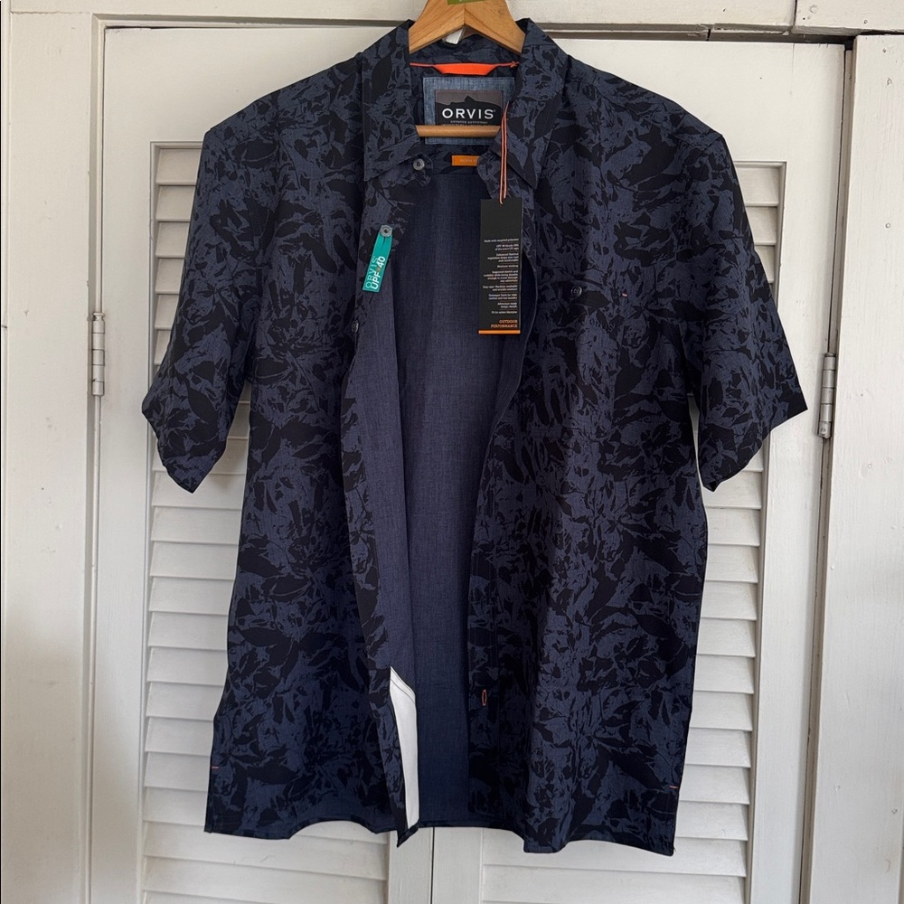 NWT Orvis Active Fit UPF 40 Mens Fishing Shirt Short Sleeve Button Down size L